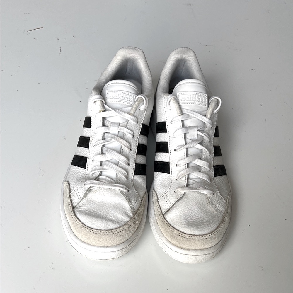 Adidas Grand Court SE Cloud White/Black/Orbit Grey 3 Stripe Leather Suede 11 - Picture 5 of 13